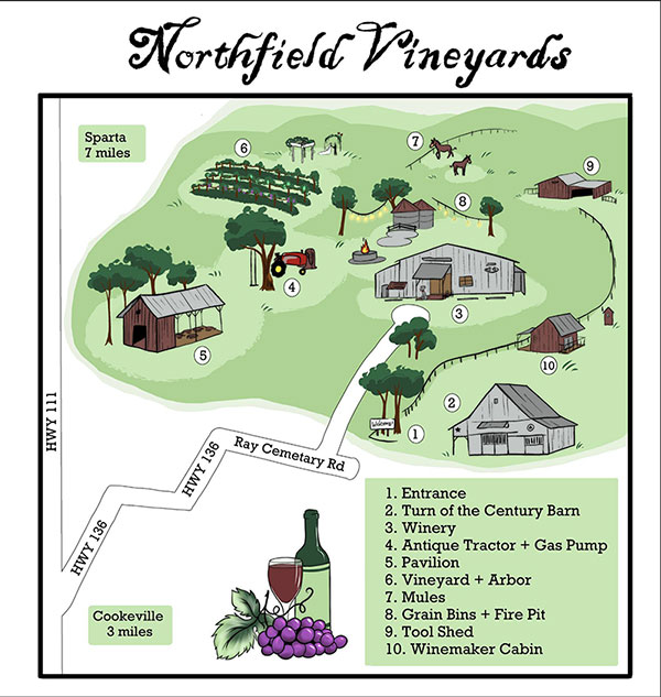 Map of Northfield Vineyards